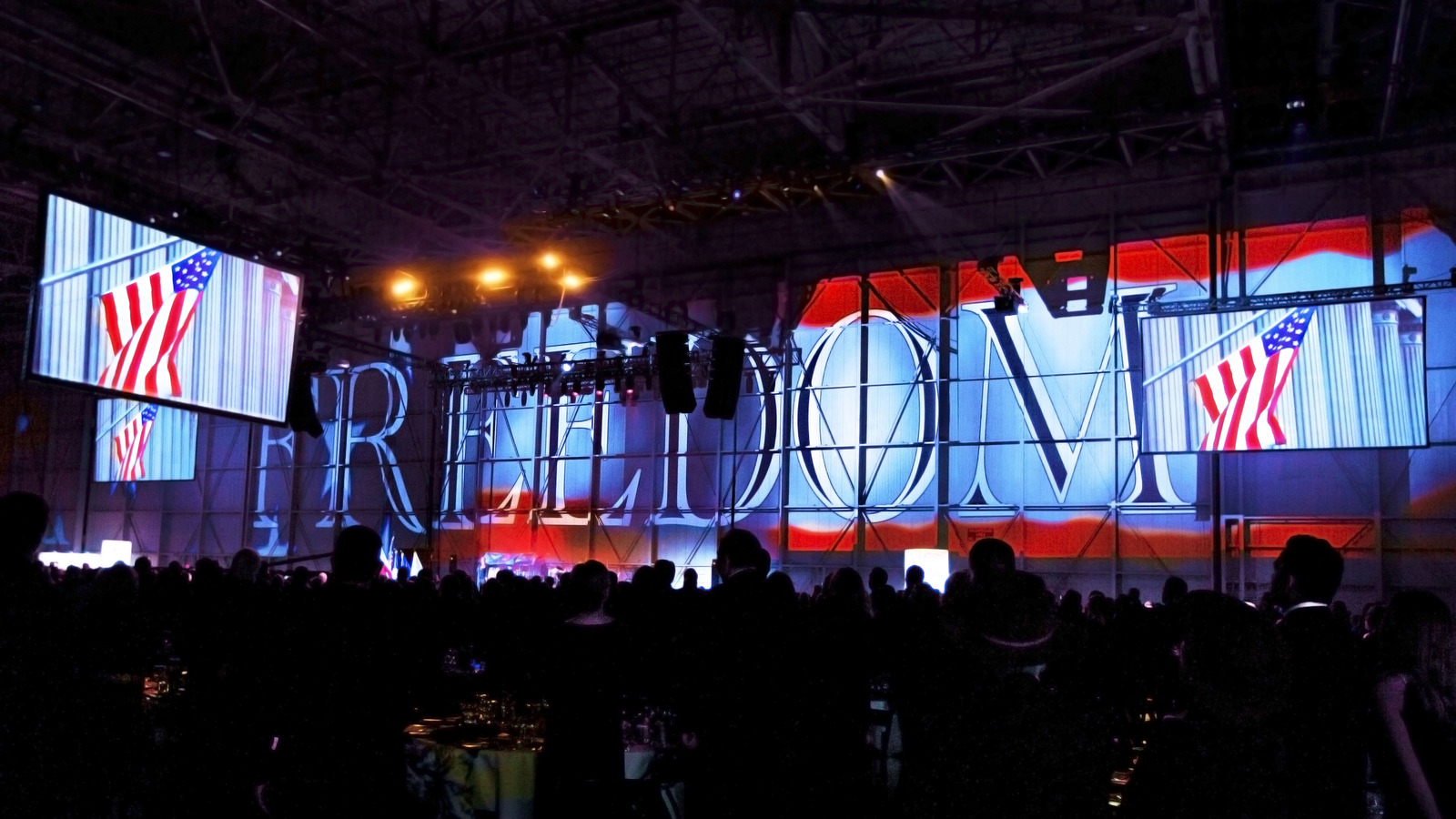 Live-production FREEDOM stage at American Airlines Sky Ball