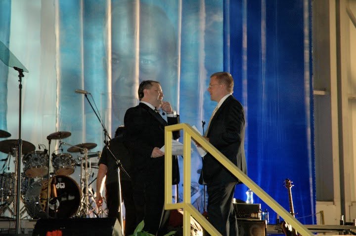 Archival behind-the-scenes production photo from American Airlines Sky Ball
